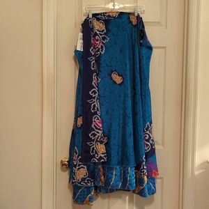 Darn Good Yarn Reversible Sari Wrap Maxi Skirt 2x-4x